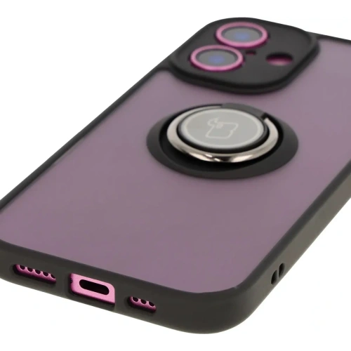 Kup Bizon Case Hybrid Ring Apple iPhone 16 fumuriu cu un cadru negru - BIZ7112 - {ean13} - Sklep Home Screen