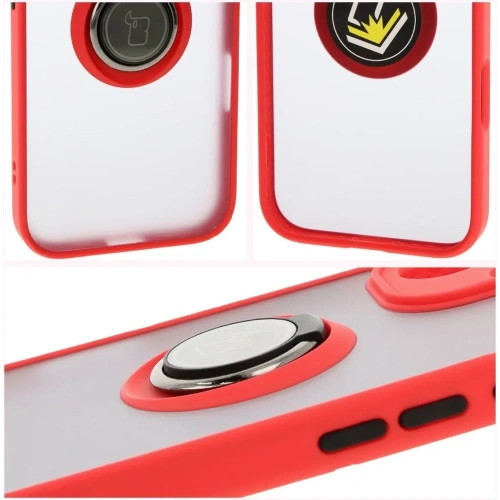 Kup Bizon Case Hybrid Ring Apple iPhone 16 fumuriu cu un cadru roșu - BIZ7113 - {ean13} - Sklep Home Screen