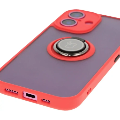 Kup Bizon Case Hybrid Ring Apple iPhone 16 fumuriu cu un cadru roșu - BIZ7113 - {ean13} - Sklep Home Screen