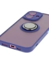 Buy Bizon Case Hybrid Ring Apple iPhone 16 smoky with a navy blue frame - BIZ7114 - {ean13} - Home Screen Store Europe