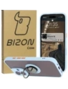 Bizon Case Hybrid Ring Apple iPhone 16 smoky with a light blue frame