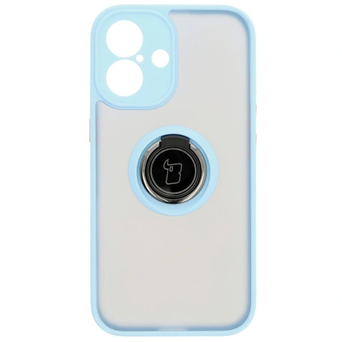 Buy Bizon Case Hybrid Ring Apple iPhone 16 smoky with a light blue frame - BIZ7115 - {ean13} - Home Screen Store Europe
