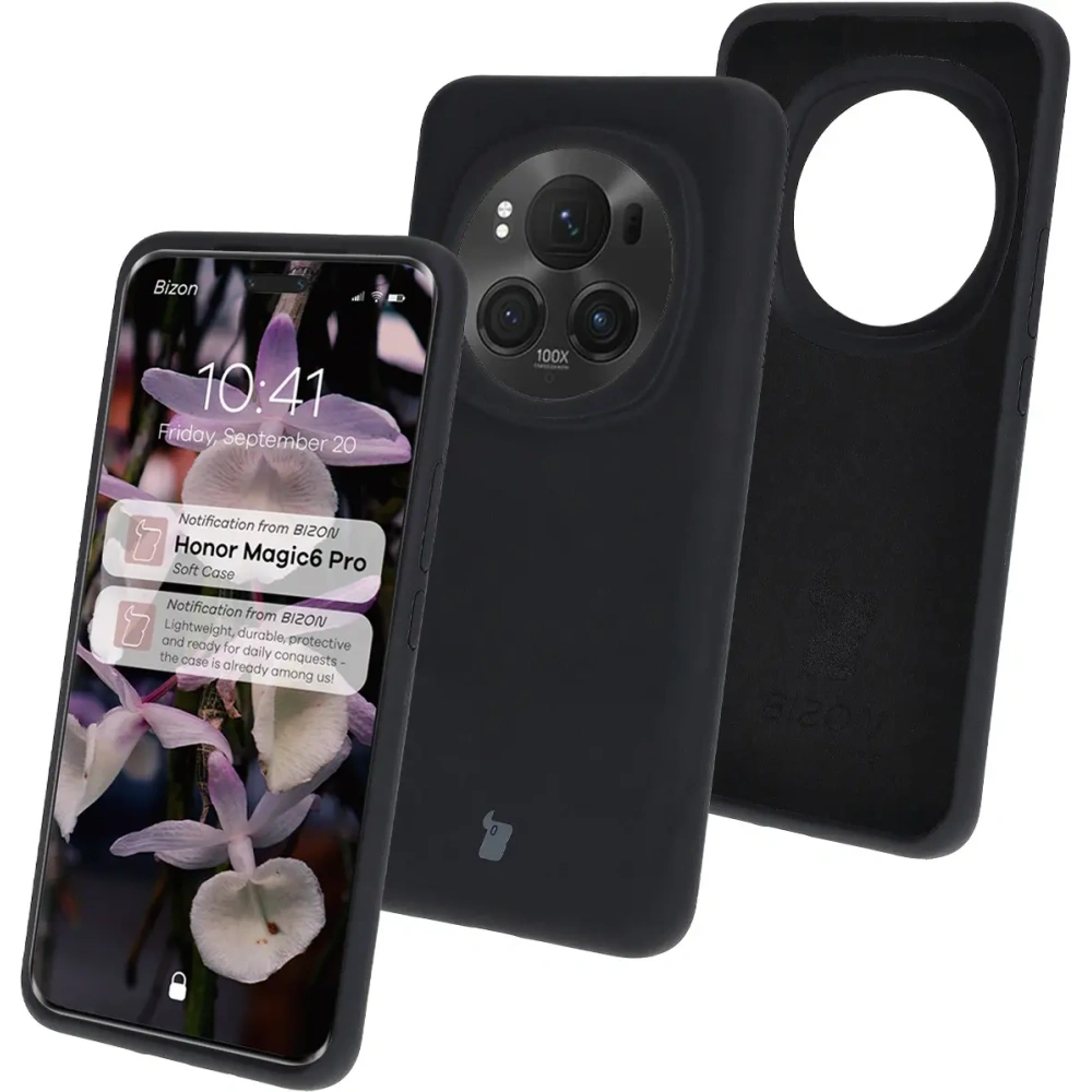 Silikonowe etui Bizon Soft Case do Honor Magic6 Pro czarne