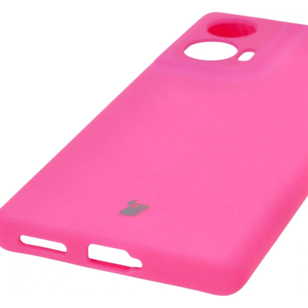 Silikonowe etui Bizon Soft Case do Motorola Edge 50 Fusion neonowo-różowe