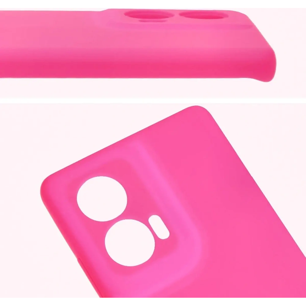 Silikonowe etui Bizon Soft Case do Motorola Edge 50 Fusion neonowo-różowe