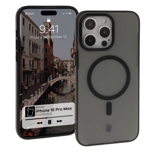Buy Bizon Case MatteO Apple iPhone 15 Pro Max transparent with black frame - BIZ7127 - {ean13} - Home Screen Store Europe