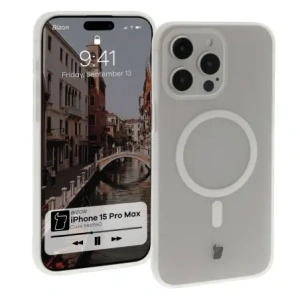 Kup Etui z pierścieniem magnetycznym Bizon Case MatteO do Apple iPhone 15 Pro Max półprzezroczyste - BIZ7128 - {ean13} - Sklep Home Screen