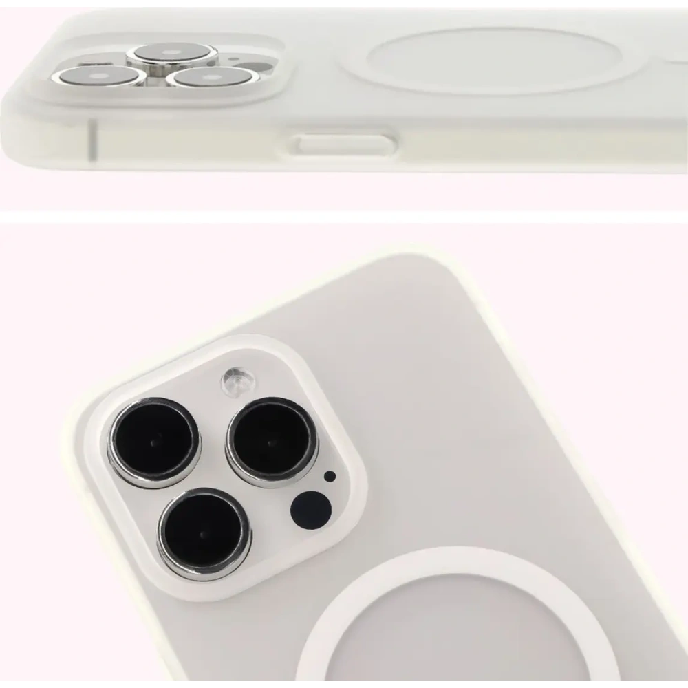 Etui z pierścieniem magnetycznym Bizon Case MatteO do Apple iPhone 15 Pro Max półprzezroczyste