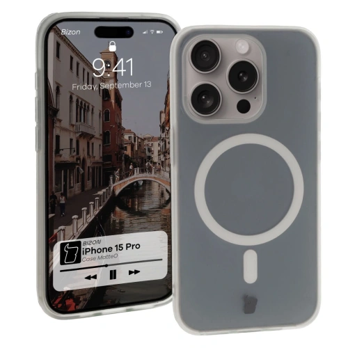 Kup Etui z pierścieniem magnetycznym Bizon Case MatteO do Apple iPhone 15 Pro półprzezroczyste - BIZ7131 - {ean13} - Sklep Home Screen