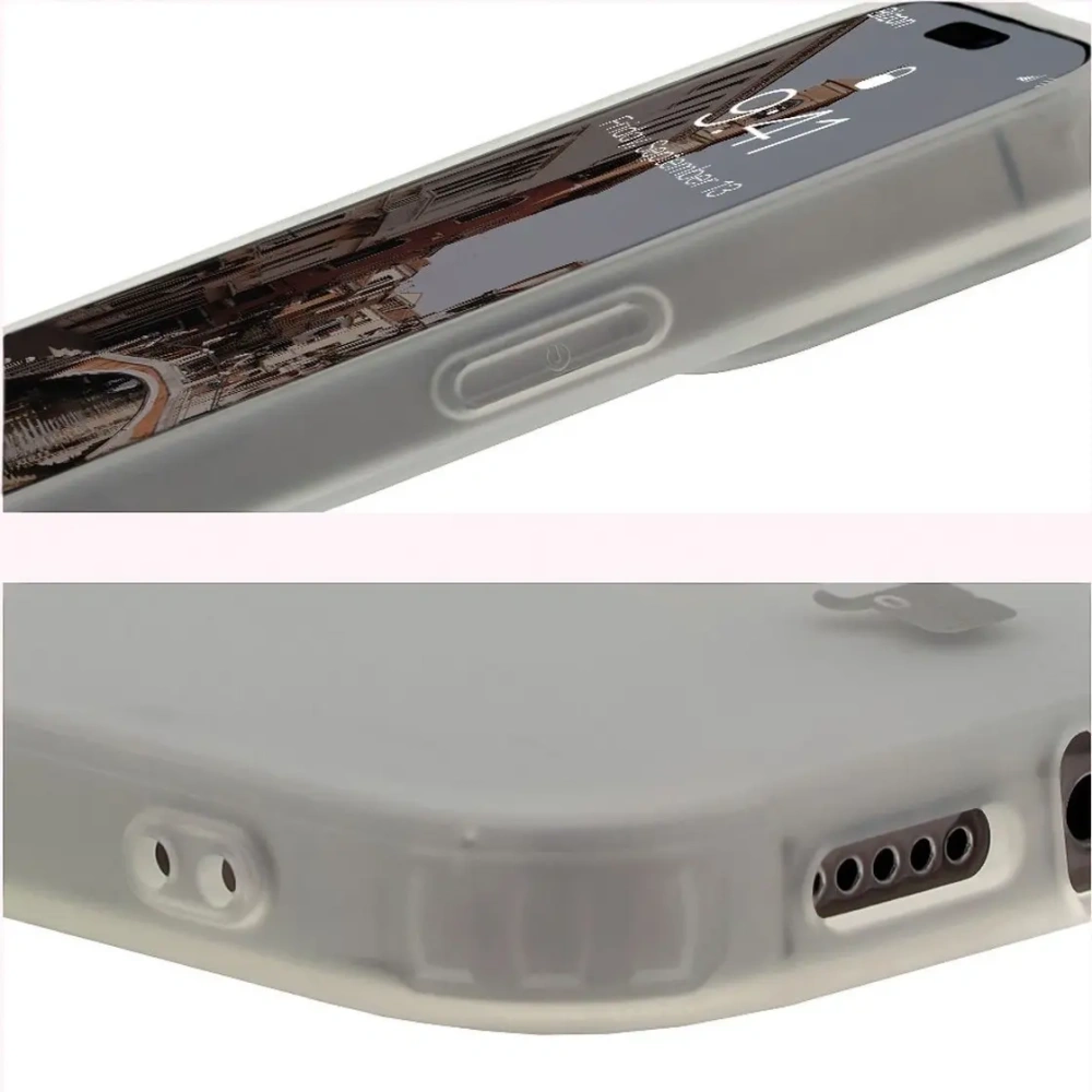 Etui z pierścieniem magnetycznym Bizon Case MatteO do Apple iPhone 15 Pro półprzezroczyste