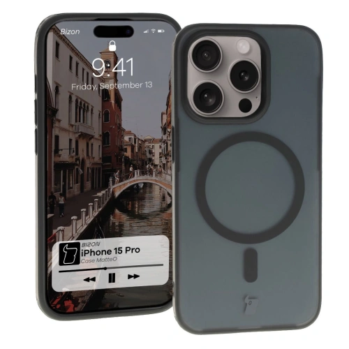 Kup Bizon Case MatteO Apple iPhone 15 Pro transparent mit schwarzem Rahmen - BIZ7132 - {ean13} - Sklep Home Screen