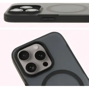 Kup Etui z pierścieniem magnetycznym Bizon Case MatteO do Apple iPhone 15 Pro półprzezroczyste z czarną ramką - BIZ7132 - {ean13} - Sklep Home Screen