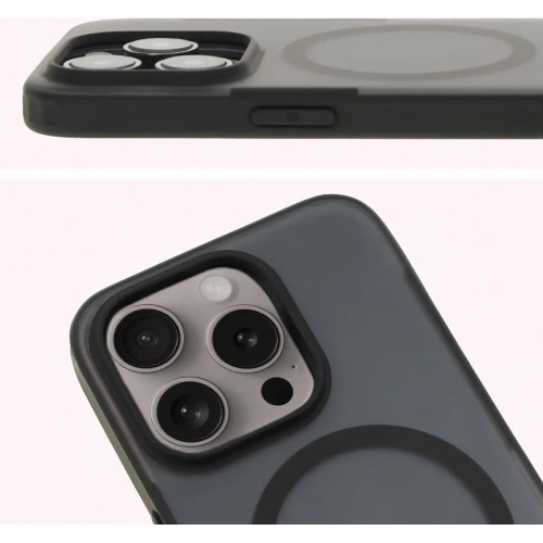 Kup Etui z pierścieniem magnetycznym Bizon Case MatteO do Apple iPhone 15 Pro półprzezroczyste z czarną ramką - BIZ7132 - {ean13} - Sklep Home Screen