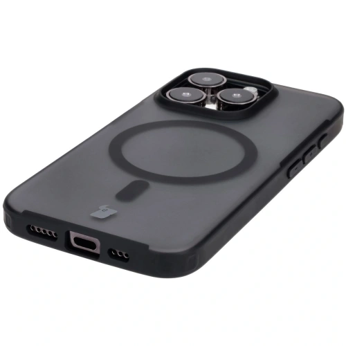 Kup Etui z pierścieniem magnetycznym Bizon Case MatteO do Apple iPhone 15 Pro półprzezroczyste z czarną ramką - BIZ7132 - {ean13} - Sklep Home Screen