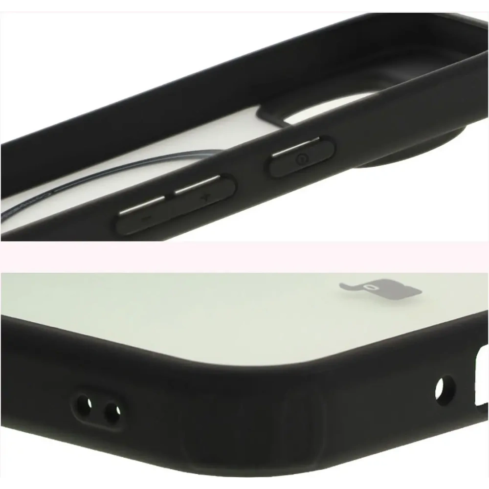 Etui z pierścieniem magnetycznym Bizon Case MatteO do Google Pixel 9/9 Pro półprzezroczyste z czarną ramką