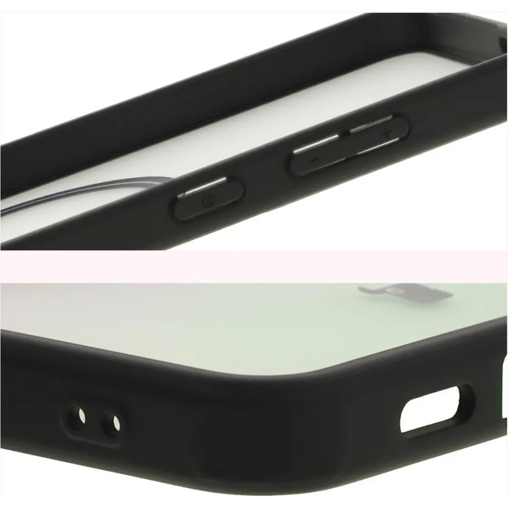 Etui z pierścieniem magnetycznym Bizon Case MatteO do Samsung Galaxy S24 Plus półprzezroczyste z czarną ramką