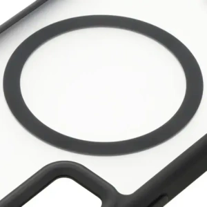 Etui z pierścieniem magnetycznym Bizon Case MatteO do Samsung Galaxy S24 poloprůhledné s černým rámečkem