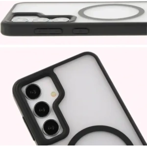Kup Etui z pierścieniem magnetycznym Bizon Case MatteO do Samsung Galaxy S24 półprzezroczyste z czarną ramką - BIZ7139 - {ean13} - Sklep Home Screen