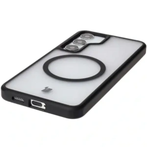 Kup Etui z pierścieniem magnetycznym Bizon Case MatteO do Samsung Galaxy S24 półprzezroczyste z czarną ramką - BIZ7139 - {ean13} - Sklep Home Screen