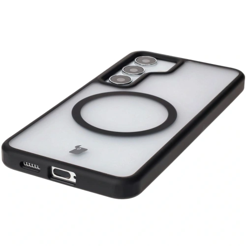 Kup Etui z pierścieniem magnetycznym Bizon Case MatteO do Samsung Galaxy S24 półprzezroczyste z czarną ramką - BIZ7139 - {ean13} - Sklep Home Screen