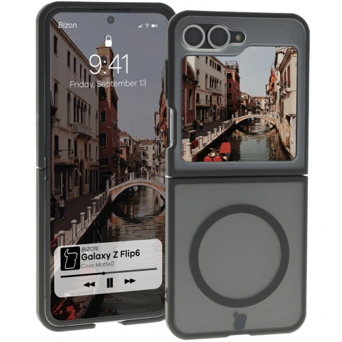 Buy Bizon Case MatteO Samsung Galaxy Z Flip6 transparent with black frame - BIZ7140 - {ean13} - Home Screen Store Europe