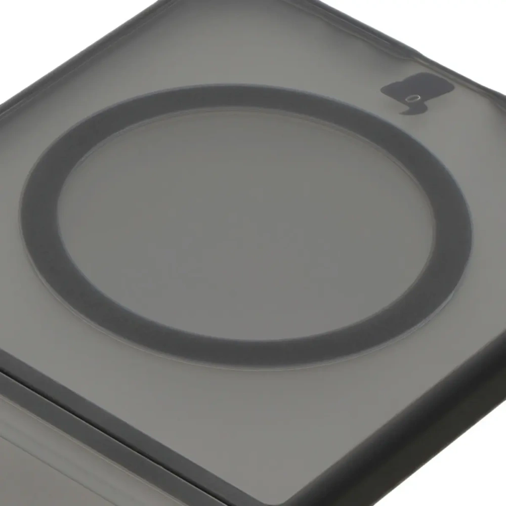 Etui z pierścieniem magnetycznym Bizon Case MatteO do Samsung Galaxy Z Flip6 / 7 FE półprzezroczyste z czarną ramką