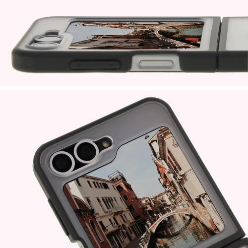 Kup Bizon Case MatteO Samsung Galaxy Z Flip6 transparent cu cadru negru - BIZ7140 - {ean13} - Sklep Home Screen