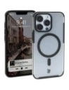 Etui z pierścieniem magnetickým Bizon Case MatteO do Apple iPhone 13 Pro poloprůhledné s černým rámečkem