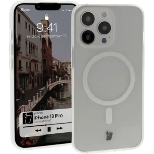 Kup Etui z pierścieniem magnetycznym Bizon Case MatteO do Apple iPhone 13 Pro półprzezroczyste z przezroczystą ramką - BIZ7142 - {ean13} - Sklep Home Screen