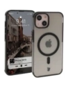 Etui z pierścieniem magnetycznym Bizon Case MatteO do Apple iPhone 14 / Phone 13 półprzezroczyste z czarną ramką