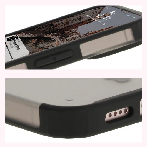 Kup Etui z pierścieniem magnetycznym Bizon Case MatteO do Apple iPhone 14 / Phone 13 półprzezroczyste z czarną ramką - BIZ7143 - {ean13} - Sklep Home Screen