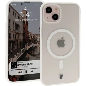 Kup Etui z pierścieniem magnetycznym Bizon Case MatteO do Apple iPhone 14 / Phone 13 półprzezroczyste z przezroczystą ramką - BIZ7144 - {ean13} - Sklep Home Screen