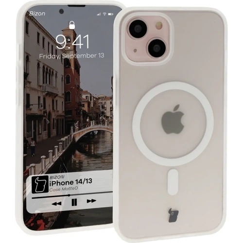 Kup Etui z pierścieniem magnetycznym Bizon Case MatteO do Apple iPhone 14 / Phone 13 półprzezroczyste z przezroczystą ramką - BIZ7144 - {ean13} - Sklep Home Screen