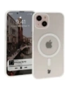 Etui s magnetickým kroužkem Bizon Case MatteO pro Apple iPhone 14 / Phone 13 poloprůhledné s průhledným rámem