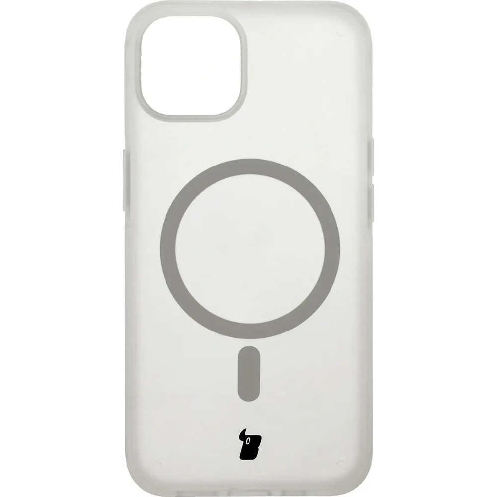 Etui z pierścieniem magnetycznym Bizon Case MatteO do Apple iPhone 14 / Phone 13 półprzezroczyste z przezroczystą ramką