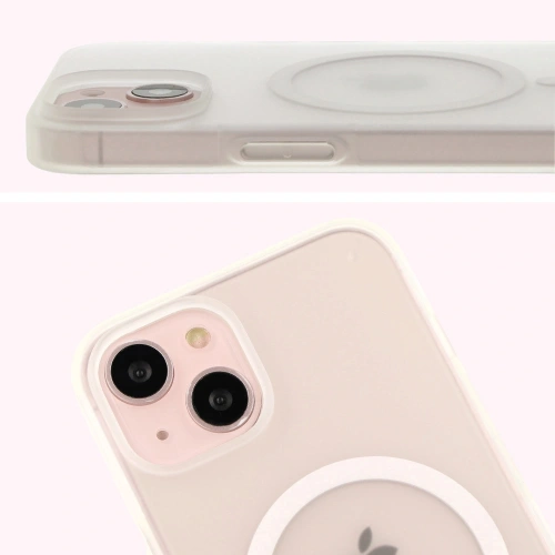 Kup Etui z pierścieniem magnetycznym Bizon Case MatteO do Apple iPhone 14 / Phone 13 półprzezroczyste z przezroczystą ramką - BIZ7144 - {ean13} - Sklep Home Screen