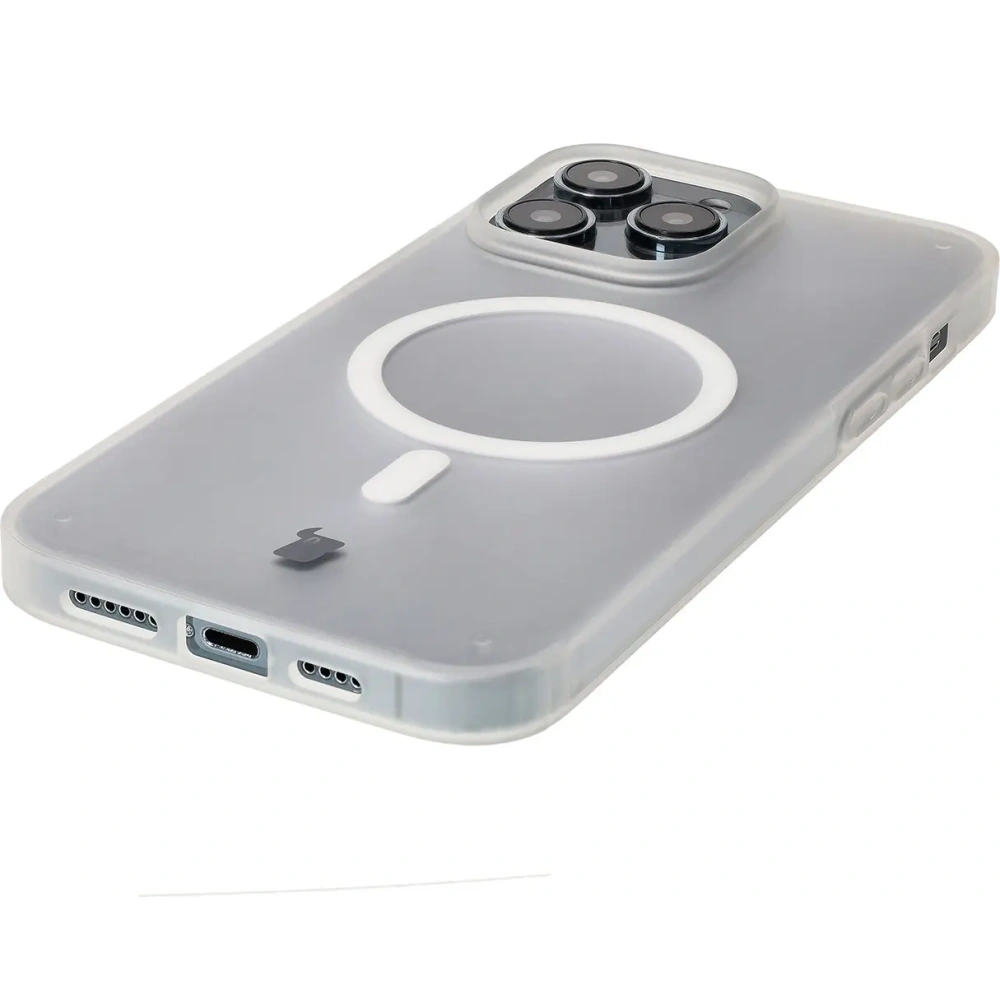 Etui z pierścieniem magnetycznym Bizon Case MatteO do Apple iPhone 14 Pro Max półprzezroczyste z przezroczystą ramką