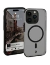 Etui z pierścieniem magnetycznym Bizon Case MatteO do Apple iPhone 14 Pro półprzezroczyste z czarną ramką