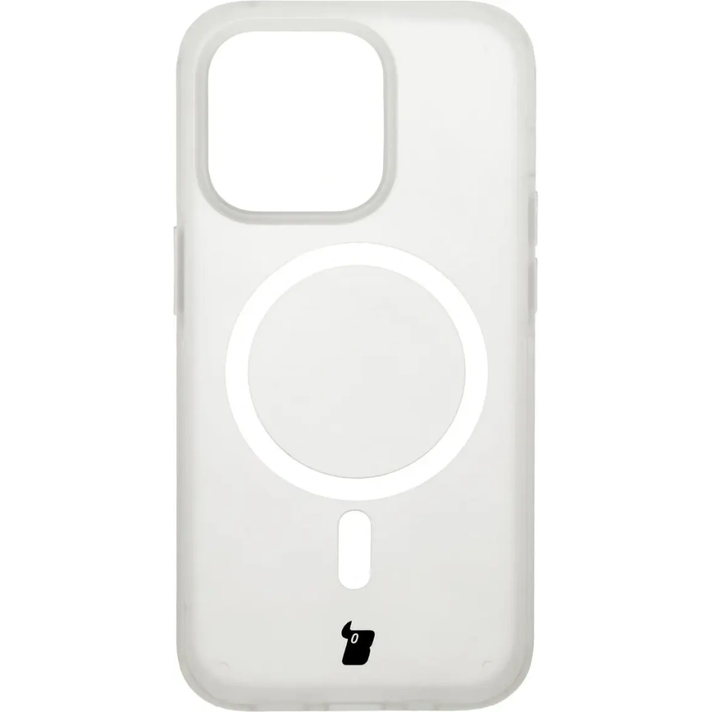 Etui z pierścieniem magnetycznym Bizon Case MatteO do Apple iPhone 14 Pro półprzezroczyste z przezroczystą ramką