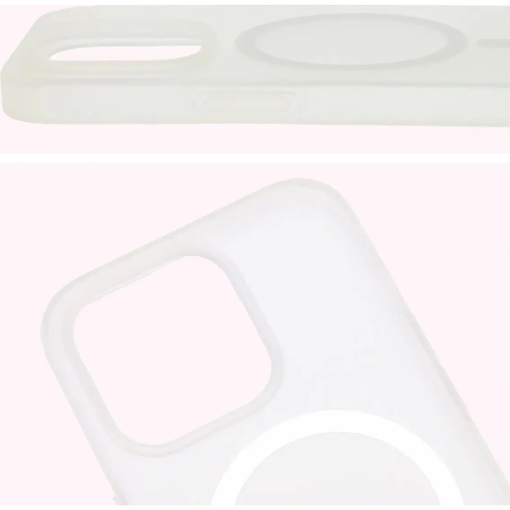 Etui z pierścieniem magnetycznym Bizon Case MatteO do Apple iPhone 14 Pro półprzezroczyste z przezroczystą ramką