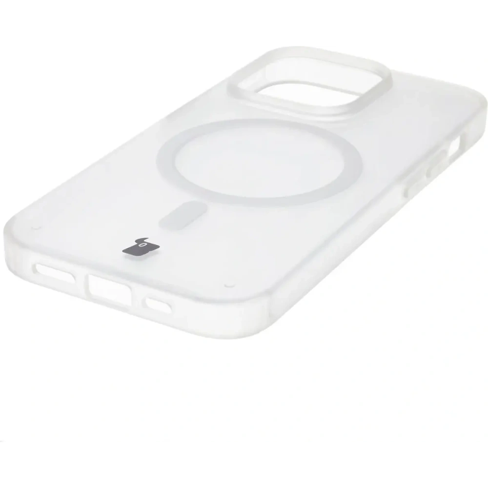 Etui z pierścieniem magnetycznym Bizon Case MatteO do Apple iPhone 14 Pro półprzezroczyste z przezroczystą ramką