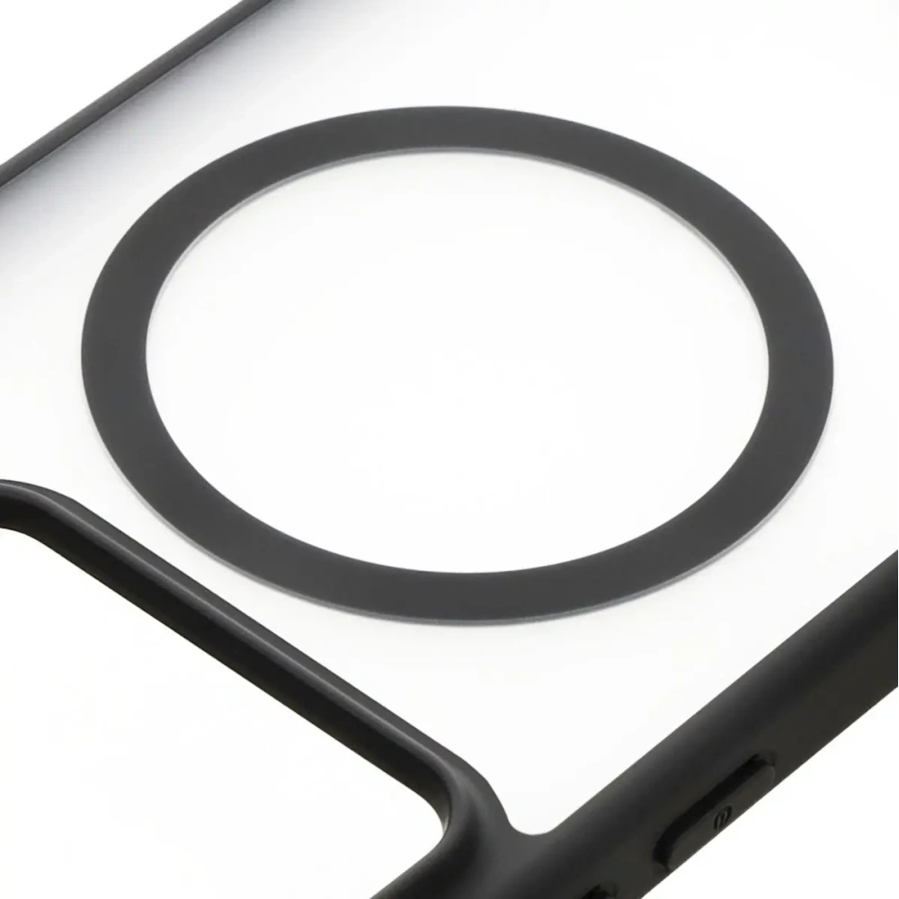 Etui z pierścieniem magnetycznym Bizon Case MatteO do Xiaomi 14T Pro półprzezroczyste z czarną ramką