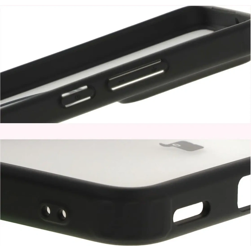 Etui z pierścieniem magnetycznym Bizon Case MatteO do Xiaomi 14T Pro półprzezroczyste z czarną ramką