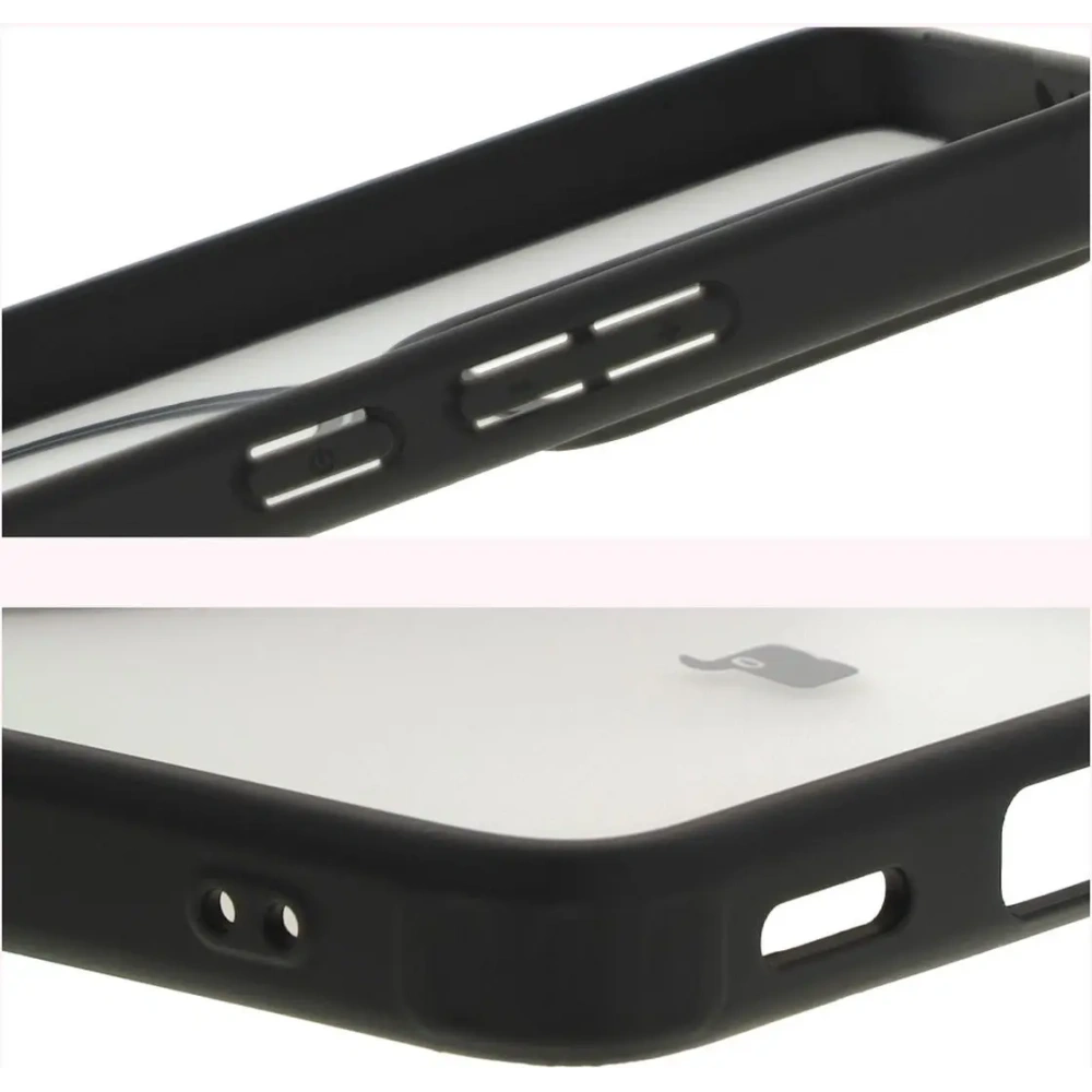 Etui z pierścieniem magnetycznym Bizon Case MatteO do Xiaomi 14T półprzezroczyste z czarną ramką