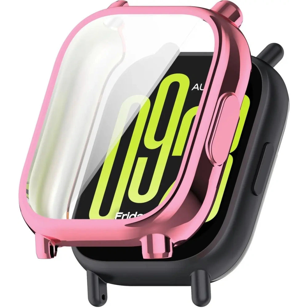 Etui z osłoną ekranu Bizon Case Watch Felipe do Xiaomi Redmi Watch 5 Active różowe