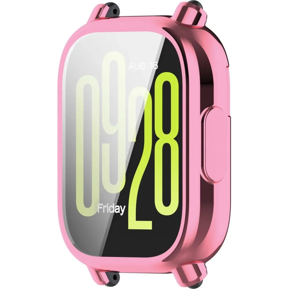 Etui z osłoną ekranu Bizon Case Watch Felipe do Xiaomi Redmi Watch 5 Active różowe