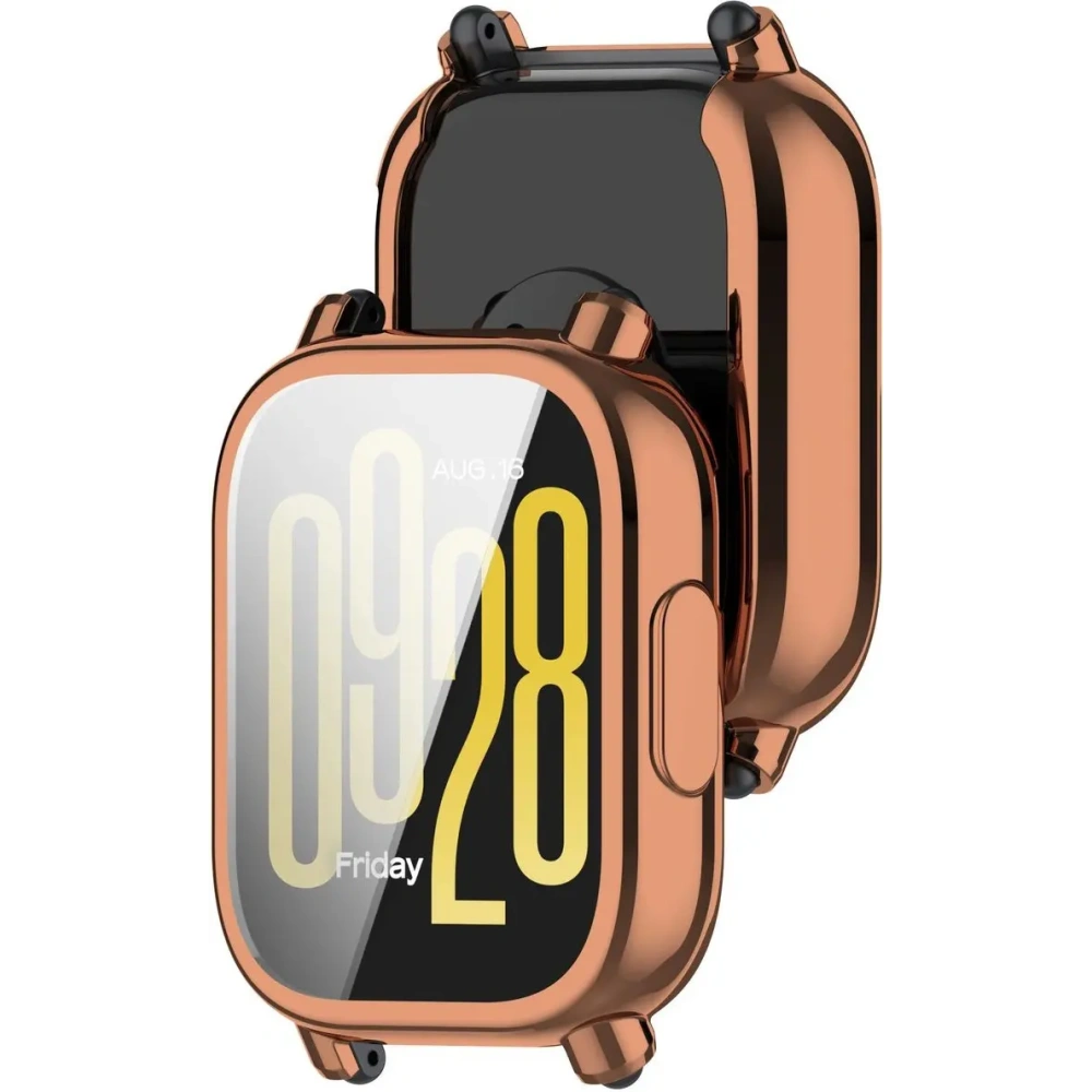 Etui z osłoną ekranu Bizon Case Watch Felipe do Xiaomi Redmi Watch 5 Active różowozłote