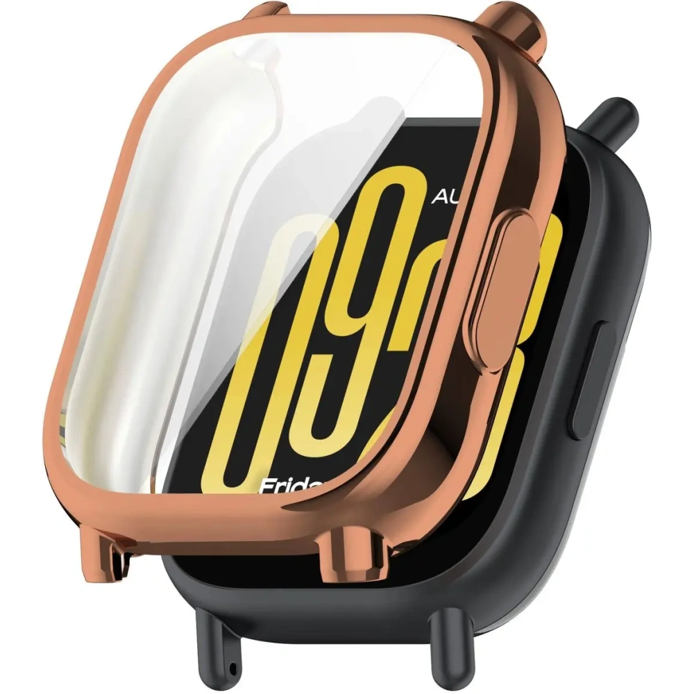 Etui z osłoną ekranu Bizon Case Watch Felipe do Xiaomi Redmi Watch 5 Active różowozłote