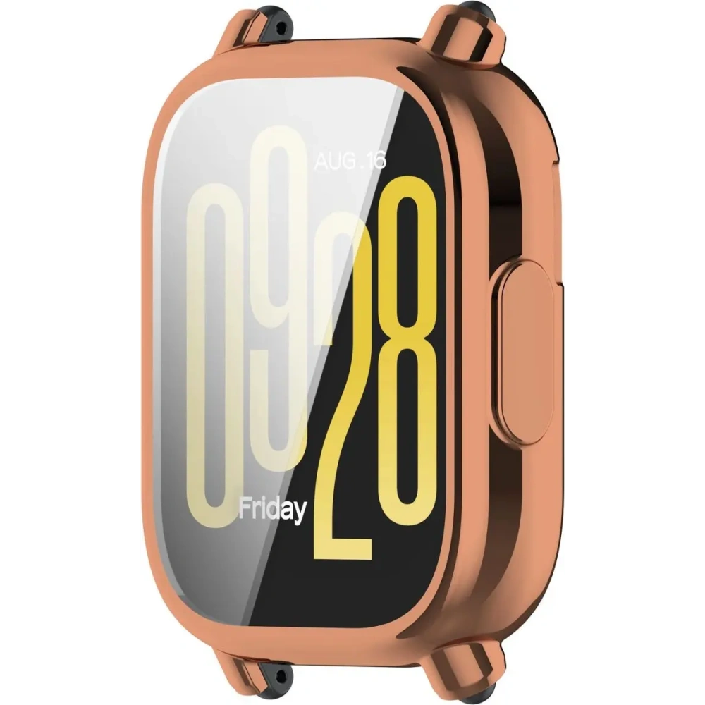 Etui z osłoną ekranu Bizon Case Watch Felipe do Xiaomi Redmi Watch 5 Active różowozłote