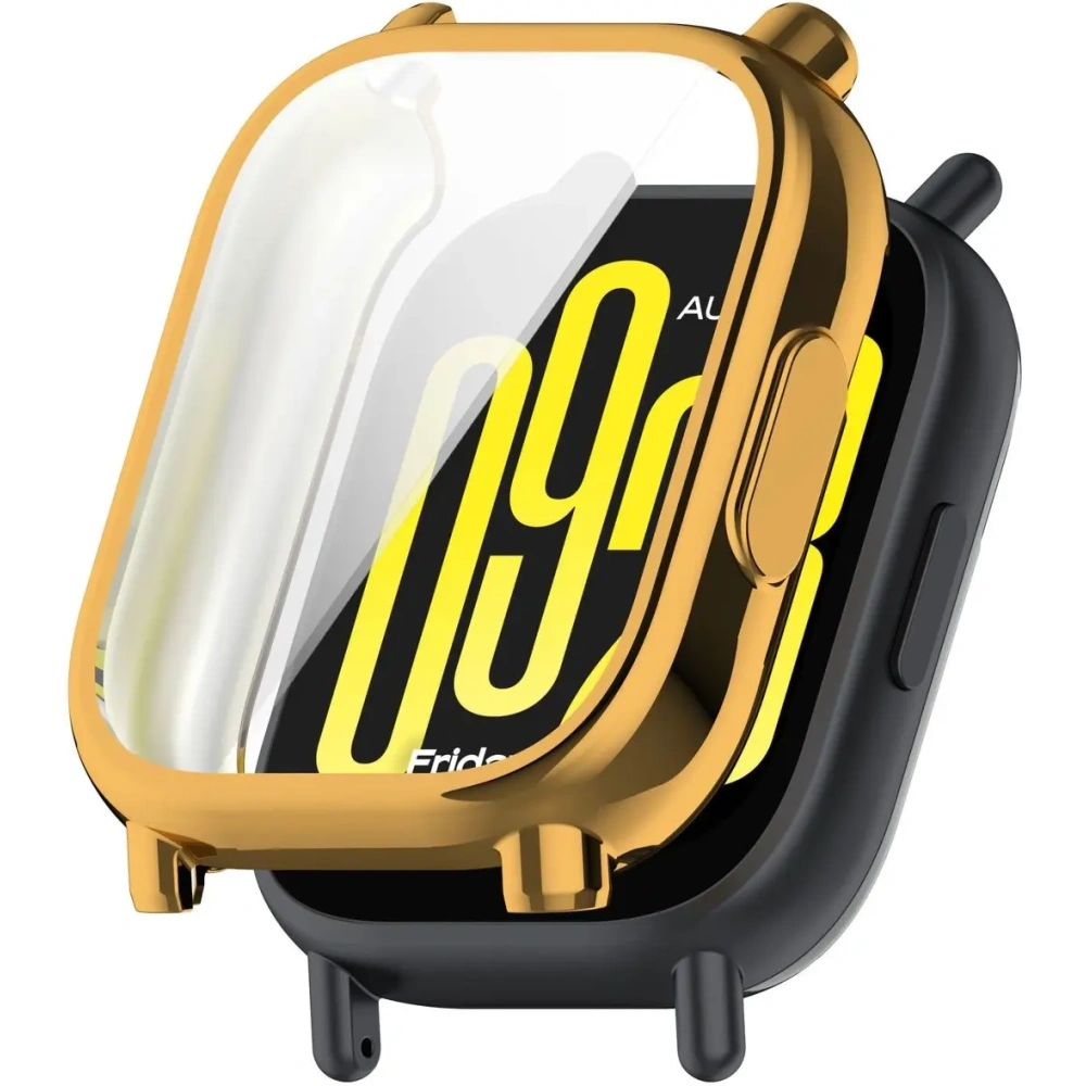 Etui z osłoną ekranu Bizon Case Watch Felipe do Xiaomi Redmi Watch 5 Active złote